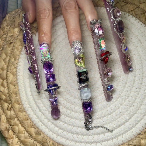 Handmade heavy drill full luxury extra long 10cm nails Handmade heavy drill full luxury extra long 10cm nails