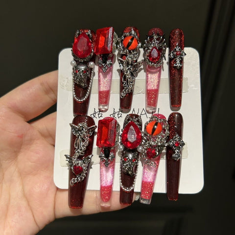 Hand-made heavy industry quicksand ruby wearing nail