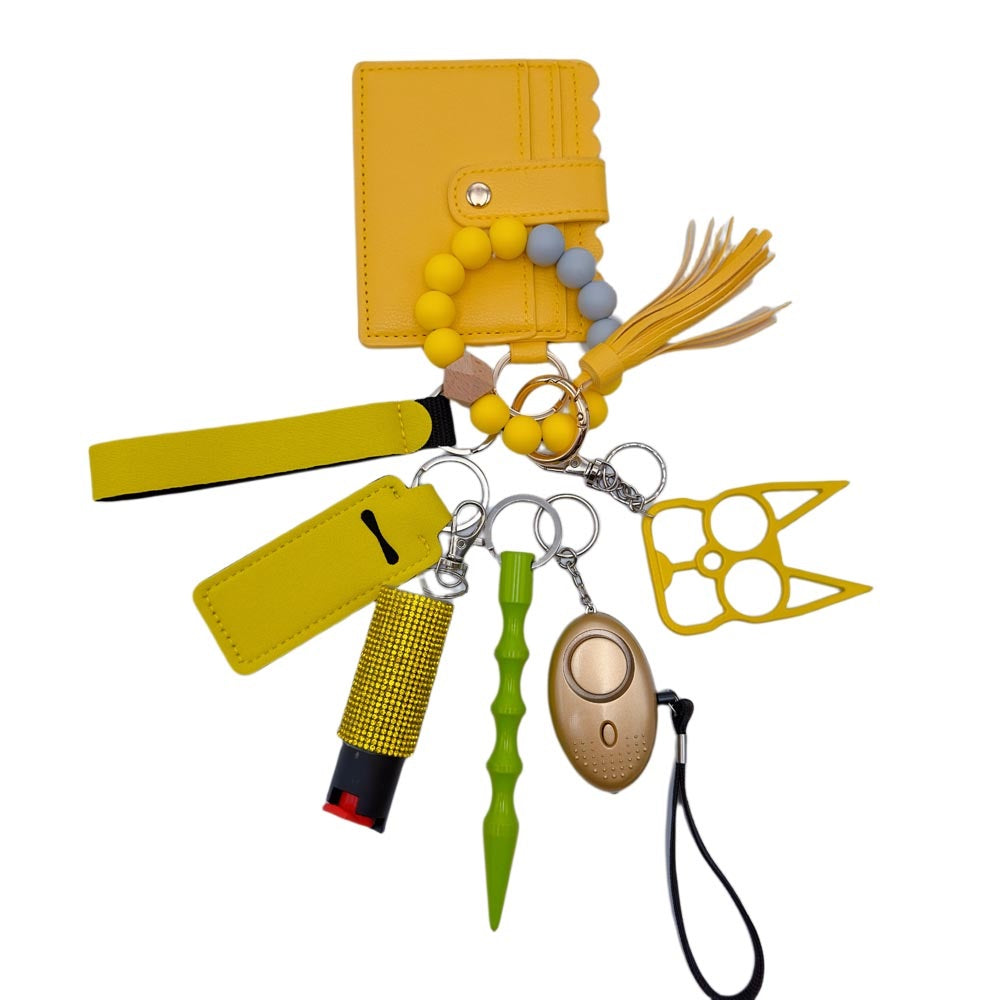 8pcs kechain sets with Wristlet Bracelet Wallet fo