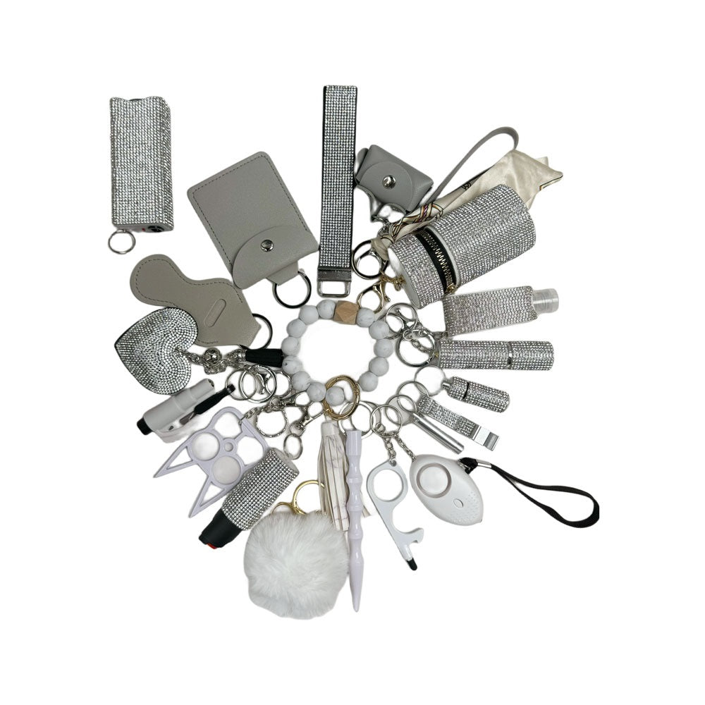 2024 NEW 20pcs full diamond keychain sets with TZ